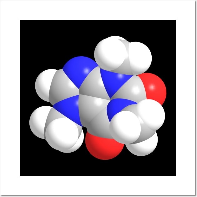 Caffeine Molecule Chemistry Wall Art by ChemECool